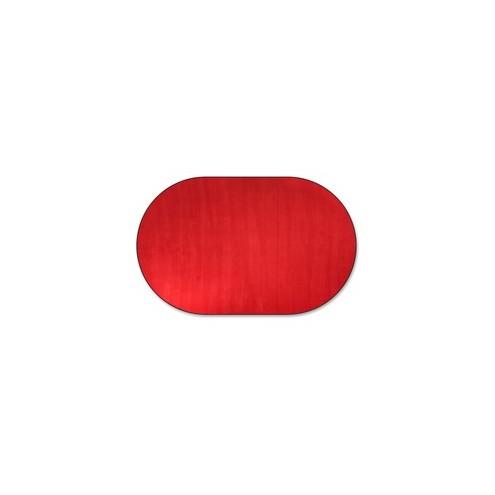 Flagship Carpets Classic Solid Color 9' Oval Rug - Floor Rug - Classic, Traditional - 72" Length x 108" Width - Oval - Red - Nylon