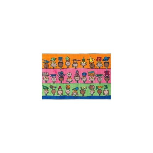 Flagship Carpets Easy Care Fun At School Rug - Floor Rug - 60" Length x 36" Width - Multicolor - Nylon