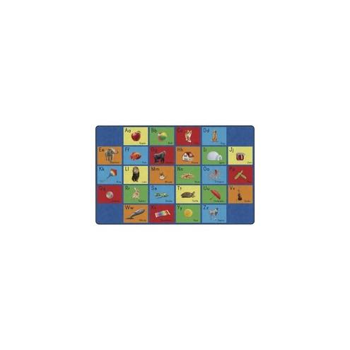 Flagship Carpets See My Alphabet Classroom Rug - Floor Rug - 12 ft Length x 93" Width x 0.50" Thickness - Rectangle - Multicolor - Yarn