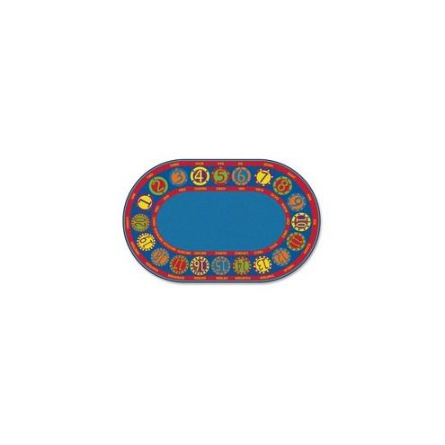 Flagship Carpets Number Circles Bilingual Rug - 13.16 ft Length x 10.75 ft Width - Circle - Multicolor - Nylon