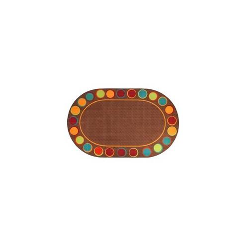 Flagship Carpets Calm Sitting Spots Oval Rug - Classic - 99.96" Length x 72" Width - Oval - Multicolor - Nylon