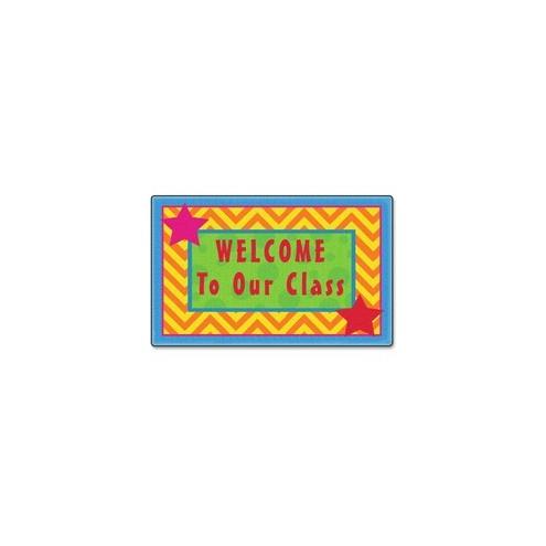 Flagship Carpets Silly Welcome Mat Seating Rug - 36" Length x 24" Width - Rectangle - Multicolor