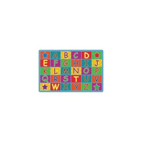 Flagship Carpets Cheerful Alphabet Classroom Rug - 72" Length x 48" Width x 0.50" Thickness - Rectangle - Multicolor