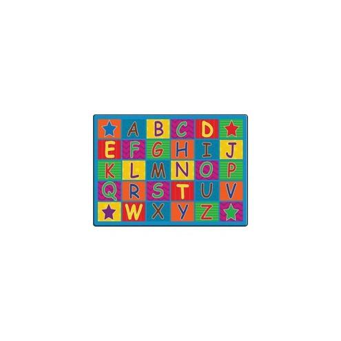 Flagship Carpets Cheerful Alphabet Classroom Rug - 100" Length x 72" Width x 0.50" Thickness - Rectangle - Multicolor