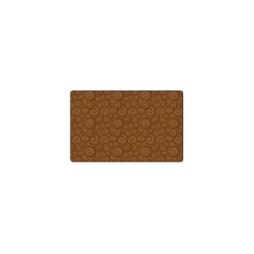 Flagship Carpets Solid Color Swirl Rug - 12 ft Length x 90" Width - Chocolate