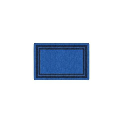 Flagship Carpets Double Dark Tone Border Blue Rug - 100" Length x 72" Width x 0.50" Thickness - Rectangle - Blue