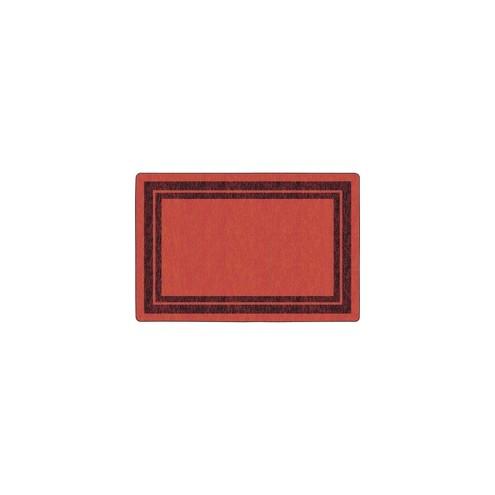 Flagship Carpets Double Dark Tone Border Red Rug - 100" Length x 72" Width x 0.50" Thickness - Rectangle - Red