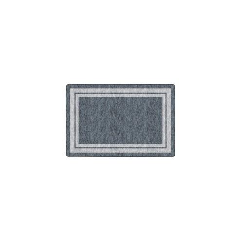 Flagship Carpets Double Light Tone Border Gray Rug - 100" Length x 72" Width x 0.50" Thickness - Rectangle - Gray