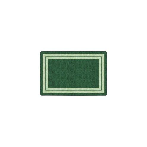 Flagship Carpets Double Light Tone Border Clover Rug - 100" Length x 72" Width x 0.50" Thickness - Rectangle - Green