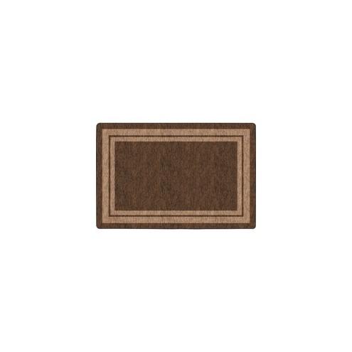 Flagship Carpets Double Light Tone Border Brown Rug - 100" Length x 72" Width x 0.50" Thickness - Rectangle - Chocolate