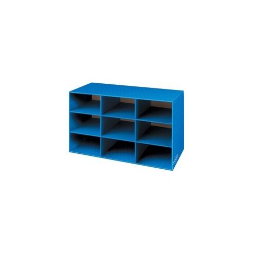 Fellowes 9 Compartment Cubby - 9 Compartment(s) - Compartment Size 4.75" x 9" x 12.75" - 16" Height x 28.3" Width x 13" Depth - Desktop - Recycled - Blue - Corrugated Paper - 4 / Carton