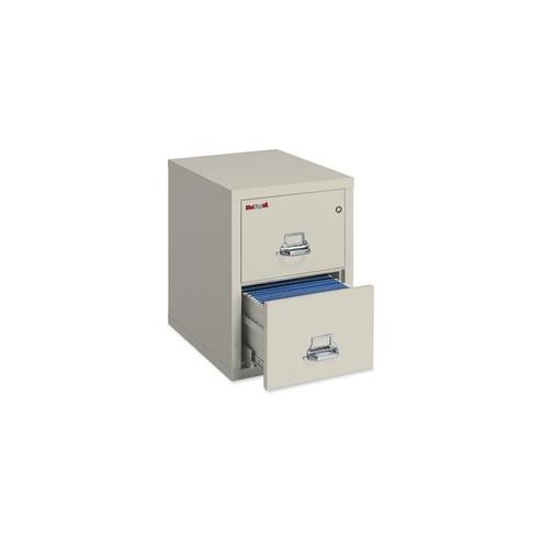 FireKing Insulated File Cabinet - 2-Drawer - 17.8" x 25" x 52.8" - 2 x Drawer(s) for File - Letter - Fire Resistant - Parchment - Powder Coated - Steel