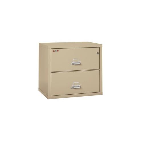 FireKing Insulated File Cabinet - 2-Drawer - 31.1" x 22.1" x 27.8" - 2 x Drawer(s) for File - Letter, Legal - Lateral - Fire Resistant - Parchment - Powder Coated - Steel