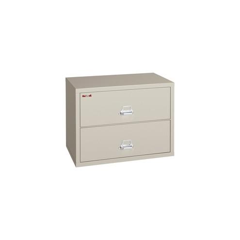 FireKing Insulated 2-Drawer Lateral Records File - 37.4" x 22.1" x 27.8" - 2 x Drawer(s) for File - Letter, Legal - Lateral - Fire Resistant - Parchment - Powder Coated - Steel