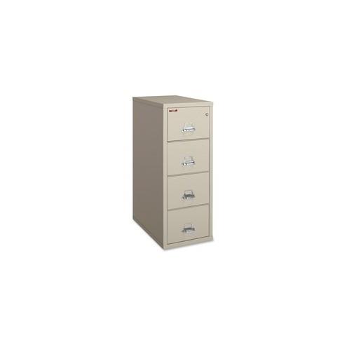 FireKing Insulated File Cabinet - 4-Drawer - 20.8" x 31.5" x 52.8" - 4 x Drawer(s) for File - Legal - Vertical - Fire Resistant - Parchment - Powder Coated - Gypsum