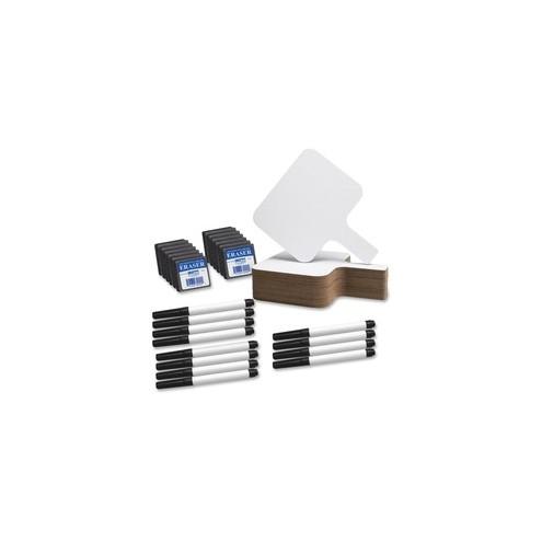 Flipside Rectangle Dry Erase Answer Paddle Set - 8" (0.7 ft) Width x 9.8" (0.8 ft) Height - White Surface - Paddle - 12 / Pack
