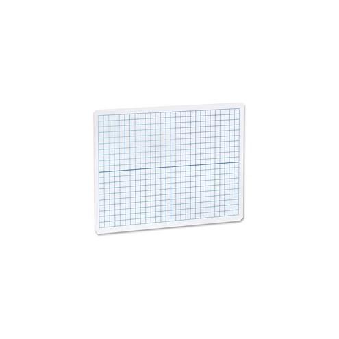 Flipside Grid Side/Plain Side Dry Erase Lap Board - 12" (1 ft) Width x 9" (0.8 ft) Height - White Surface - Rectangle - Portable - 1 Each