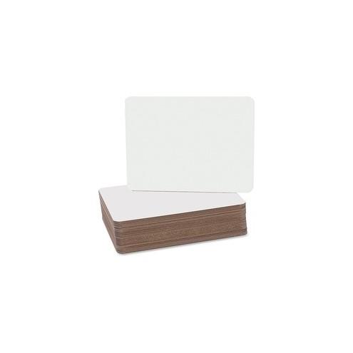 Flipside Round Corners Dry Erase Lap Board - 9.5" (0.8 ft) Width x 12" (1 ft) Height - White Surface - Rectangle - 24 / Pack