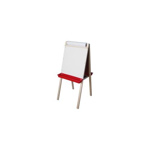 Flipside Paper Roll Child's Easel - Black/White Surface - Hardwood Frame - Rectangle - Assembly Required - 1 Each