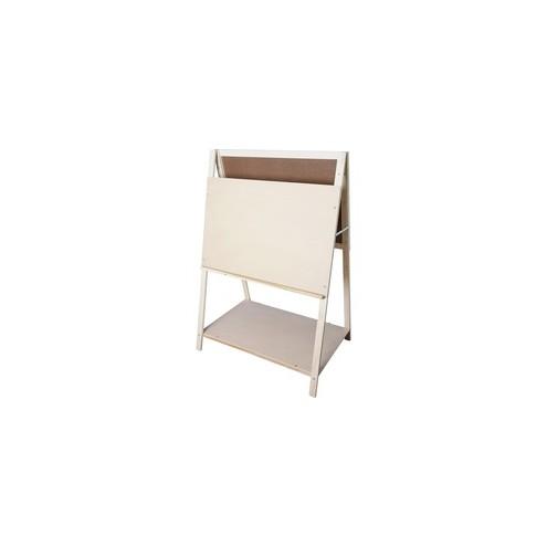Flipside Teaching Easel - 35" (2.9 ft) Width x 22" (1.8 ft) Height - White Masonite Surface - Rectangle - Horizontal - Assembly Required - 1 Each