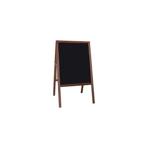 Flipside Stained Black Chalkboard Easel - Stained Black Surface - Hardwood Frame - Rectangle - 1 Each