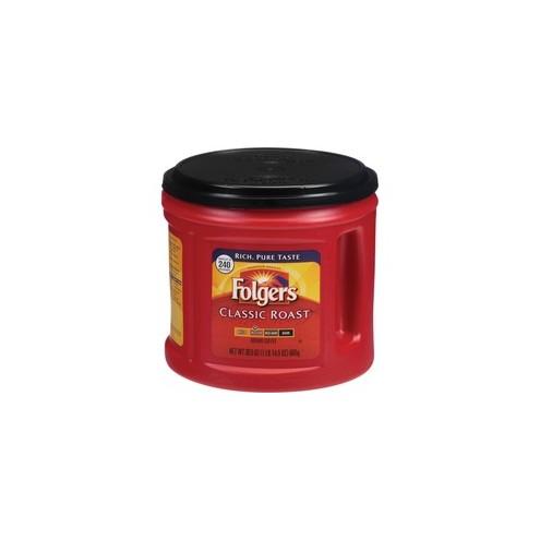 Folgers&reg; Canister Classic Roast Coffee Ground - Regular - Arabica - Classic/Medium - 30.5 oz Per Canister - 1 Each