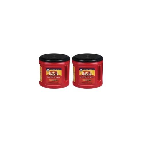 Folgers&reg; Canister Classic Roast Coffee Ground - Regular - Arabica - Classic/Medium - 30.5 oz Per Canister - 2 / Bundle