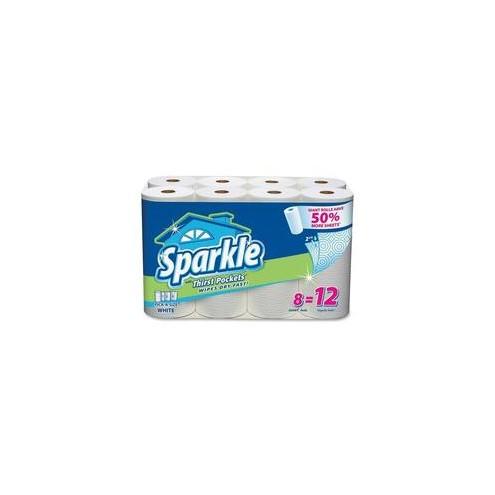 Sparkle Giant Roll Paper Towels - 2 Ply - 144 Sheets/Roll - White - Paper - Absorbent, Perforated - For General Purpose - 8 / Pack