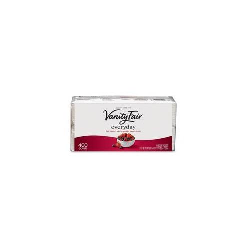 Vanity Fair Cloth-like Napkins - 2 Ply - White - Soft, Strong, Textured - For Food Service, Dinner - 400 Quantity Per Pack - 6 / Carton