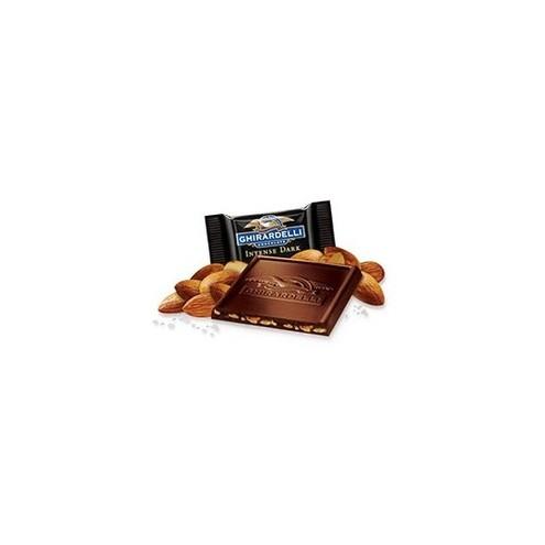 Ghirardelli Intense Dark Chocolate Sea Salt Soiree - Gluten-free - Dark Chocolate, Almond, Sea Salt - 0.38 oz - 540 / Pack