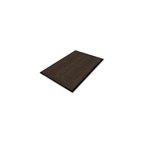 Genuine Joe Gold Dual-Rib Hard Surface Floor Mat - Hard Floor - 72" Length x 48" Width - Polypropylene, Vinyl - Chocolate