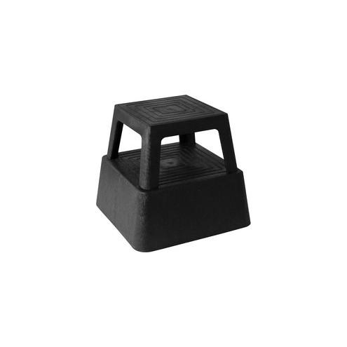 Genuine Joe Plastic Step Stool - 350 lb Load Capacity - 14.3" x 14.3" x 13" - Black