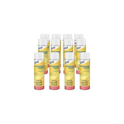 Genuine Joe Lemon Scent Furniture Polish - Spray - 19 fl oz (0.6 quart) - Lemon Scent - 12 / Carton