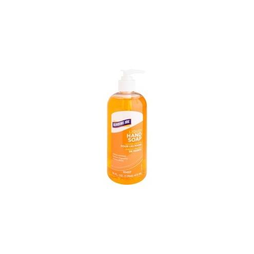 Genuine Joe Liquid Hand Soap - 16 fl oz (473.2 mL) - Pump Bottle Dispenser - Hand - Orange - pH Balanced, Bio-based - 1 Each