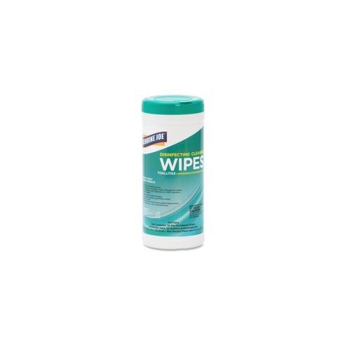 Genuine Joe Fresh Scent Disinfecting Cleaning Wipes - Wipe - Fresh Scent - 6" Width x 8" Length - 35 / Canister - 6 / Carton - White