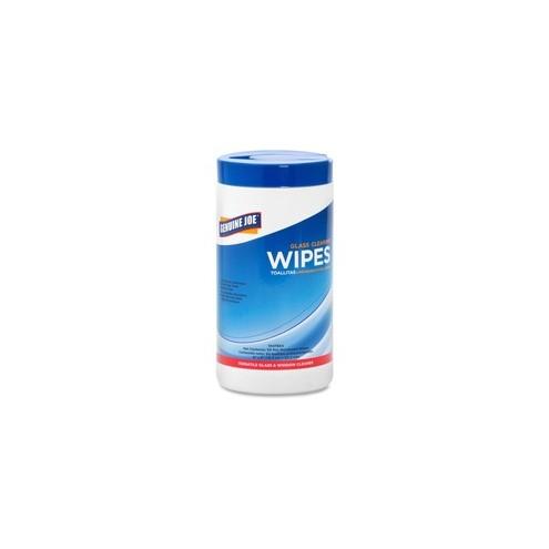Genuine Joe Glass and Surface Wipes - Wipe - 6" Width x 8" Length - 50 / Canister - 50 / Each - White