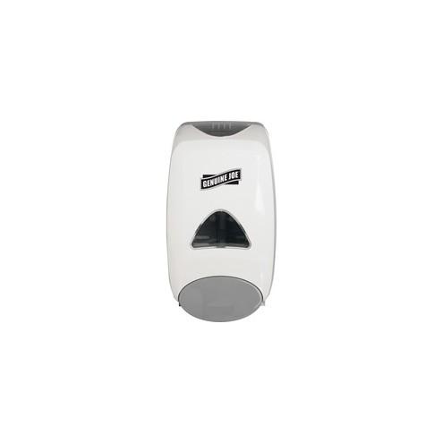 Genuine Joe Solutions 1250 ml Soap Dispenser - Manual - 1.32 quart Capacity - Soft Push - White - 1Each