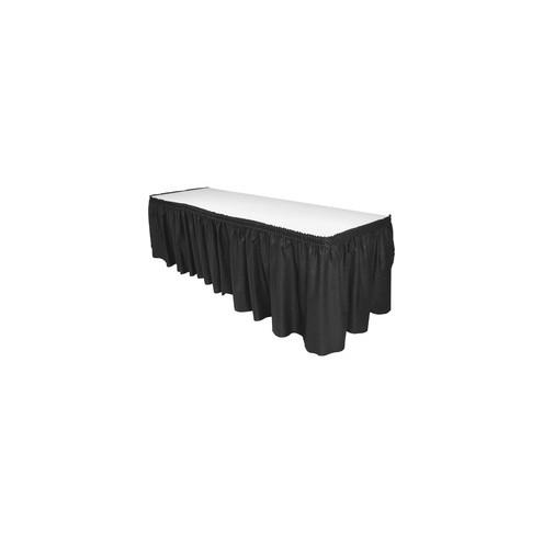 Genuine Joe Nonwoven Table Skirts - 14 ft Length - Adhesive Backing - Polyester - Black - 1 Each