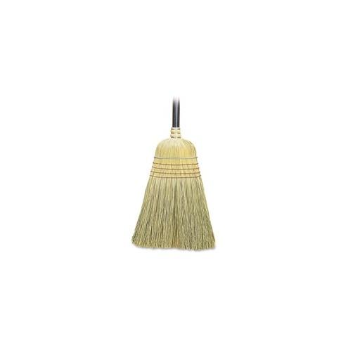 Genuine Joe Warehouse Broom - Corn Fiber Bristle - 38" Handle Length - 57" Overall Length - Lacquered Wood Handle - 6 / Carton