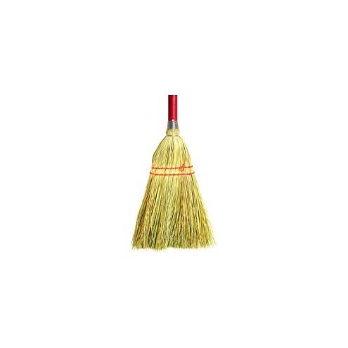 Genuine Joe Lobby Toy Broom - Natural Fiber Bristle - 34" Handle Length - Red Wood Handle - 1 Each