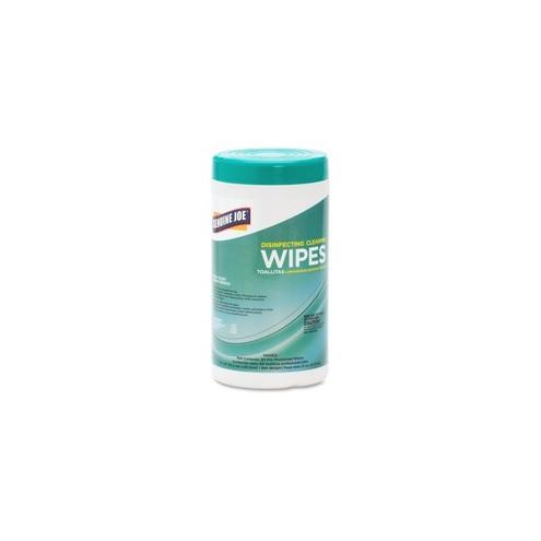 Genuine Joe Fresh Scent Disinfecting Cleaning Wipes - Wipe - Fresh Scent - 6" Width x 8" Length - 80 / Canister - 12 / Carton - White