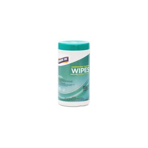 Genuine Joe Fresh Scent Disinfecting Cleaning Wipes - Wipe - Fresh Scent - 6" Width x 8" Length - 80 / Canister - 80 / Each - White