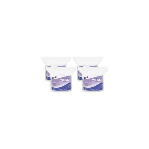Genuine Joe Alcohol-free Hand Sanitizing Wipes - 7" x 6" - White - Alcohol-free, Lint-free, Non-abrasive - For Hand Quantity Per Bag - 4800 / Carton