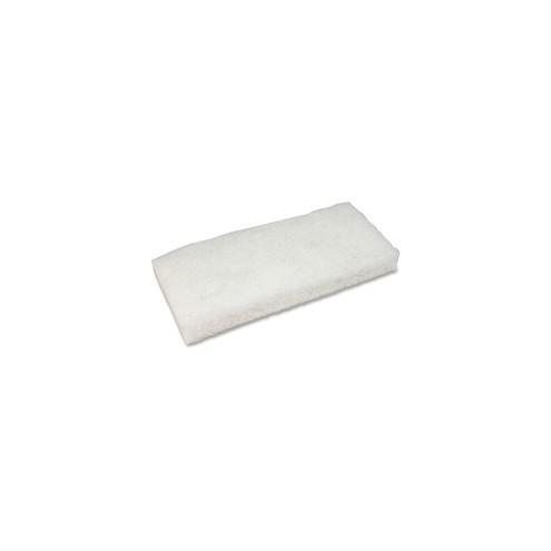 Genuine Joe White Cleaning Pads - 20/Carton - 4.50" Width - White