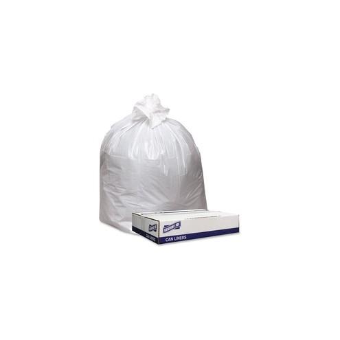 Genuine Joe Extra Heavy-duty White Trash Can Liners - 33" Width x 39" Length x 0.90 mil (23 Micron) Thickness - Low Density - White - 100/Carton - Industrial Trash