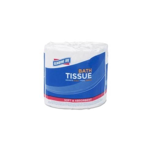 Genuine Joe 400-sheet 2-ply Standard Bath Tissue - 2 Ply - 400 Sheets/Roll - White - Fiber - For Bathroom - 96 / Carton