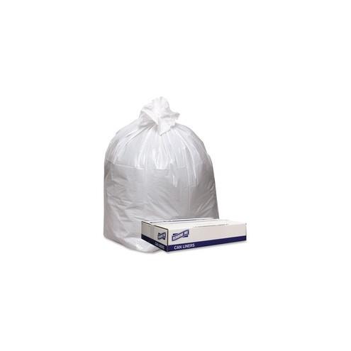 Genuine Joe Extra Heavy-duty White Trash Can Liners - 43" Width x 47" Length x 0.90 mil (23 Micron) Thickness - Low Density - White - 100/Carton - Industrial Trash