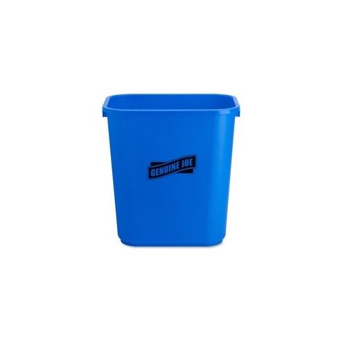 Genuine Joe 28-1/2 quart Recycle Wastebasket - 7.13 gal Capacity - Rectangular - 15" Height x 14.5" Width x 10.5" Depth - Blue, White