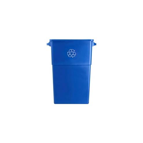 Genuine Joe 23 Gallon Recycling Container - 23 gal Capacity - Rectangular - 30" Height x 22.5" Width x 11" Depth - Blue, White