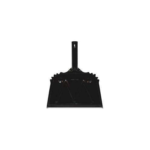 Genuine Joe Heavy-duty Metal Dustpan - 12" Wide - Metal Pan - Black - 12 / Carton